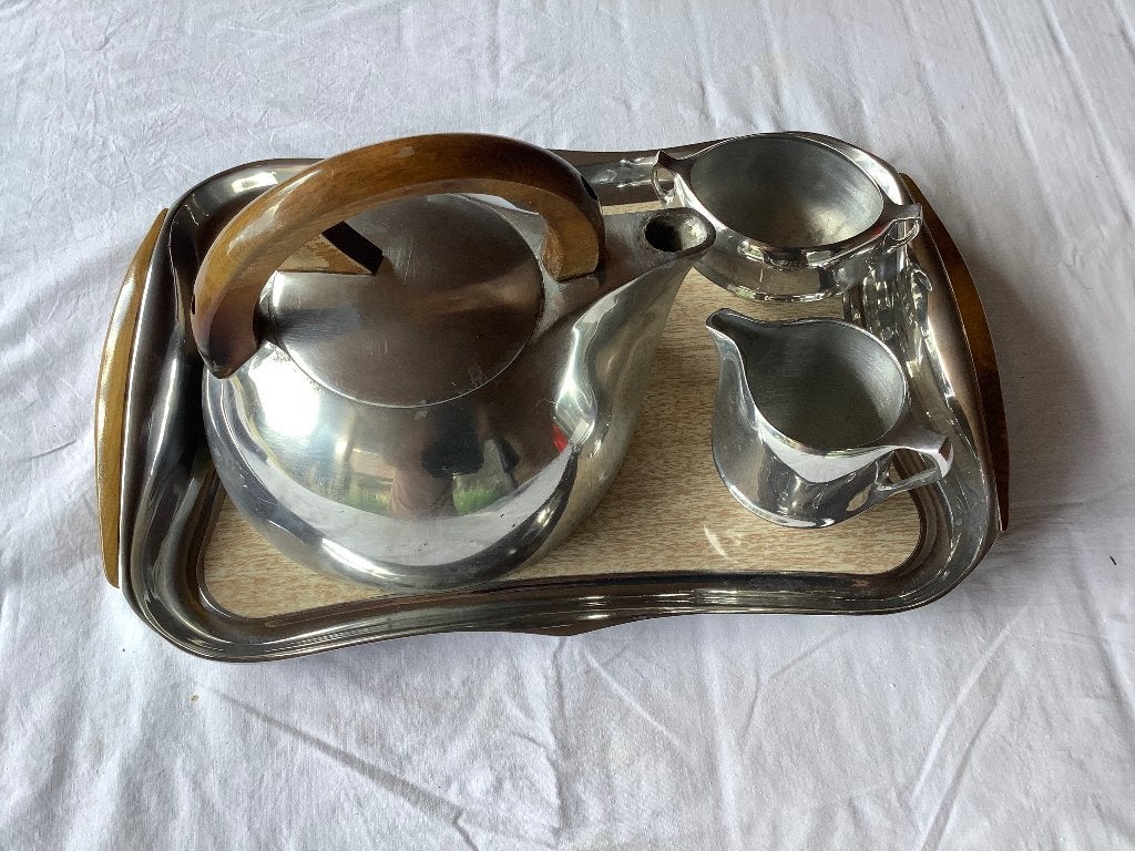 Koffiekan met melk suiker schaal Engels PICQUOT WARE, Ophalen of Verzenden