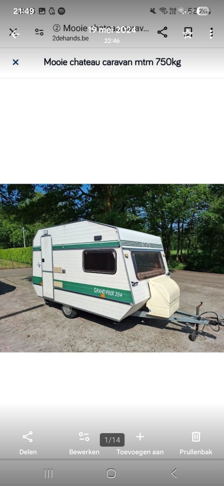 Caravan -750 kg, Particulier, Knaus, Lit fixe