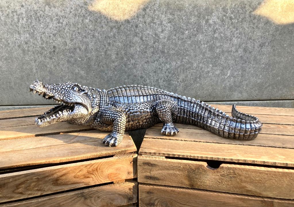 Beeld krokodil 60cm / WEG = WEG, Tuin en Terras, Tuinbeelden, Ophalen, Nieuw, Overige materialen, Dierenbeeld