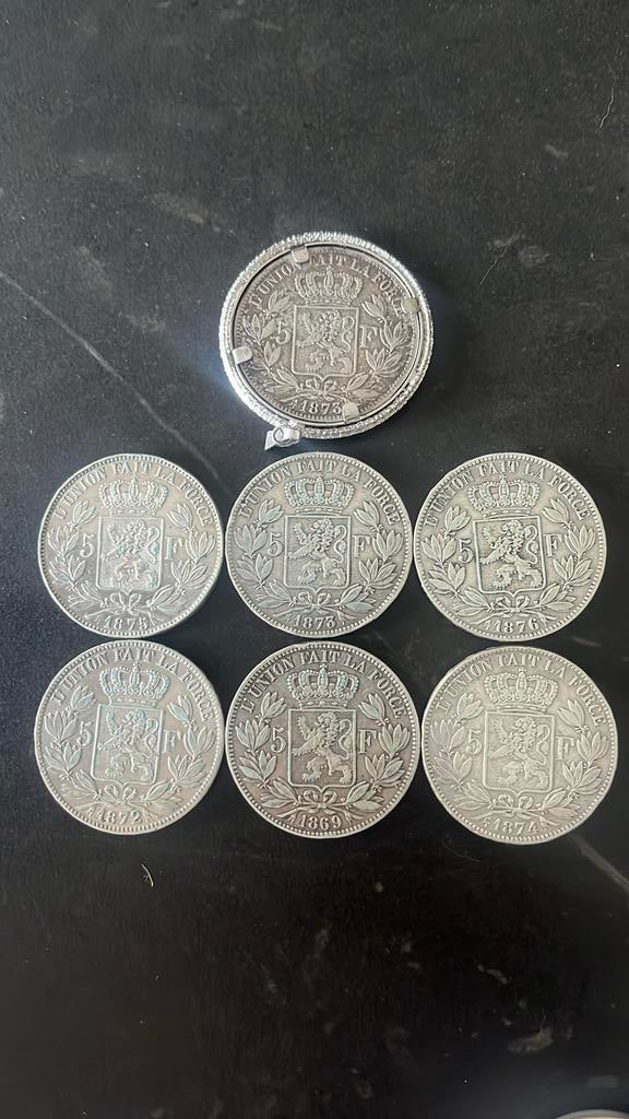 Lot 7 Belgische 5 Francs - Léopold I, Timbres & Monnaies, Monnaies | Belgique, Enlèvement ou Envoi