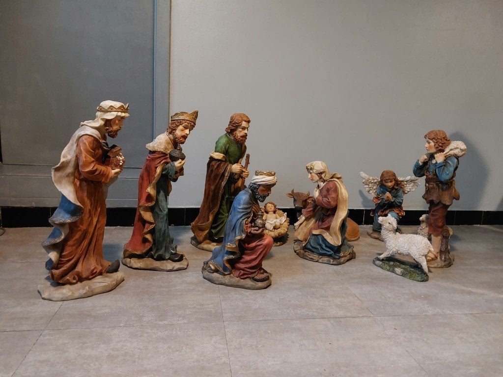 Grande Crèche de Noël en résine 60 cm - 11 grands Santons, Divers, Enlèvement, Comme neuf