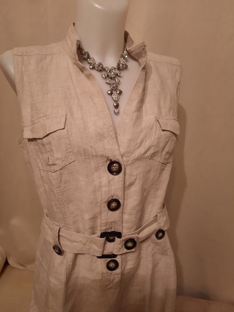 Beige linnen kleedje Camaieu 42, Taille 42/44 (L), Camaïeu, Enlèvement ou Envoi, Beige