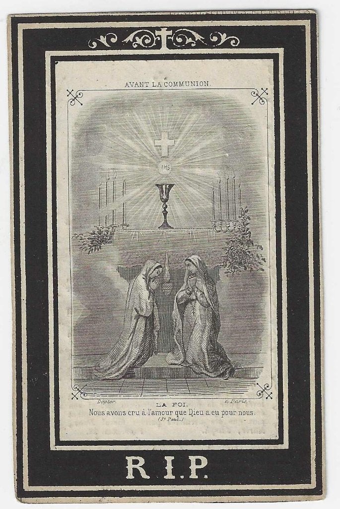 Catherine-Joseph Plouvier, Watrelos 1810 - Evregnies 1867, Ophalen of Verzenden, Bidprentje