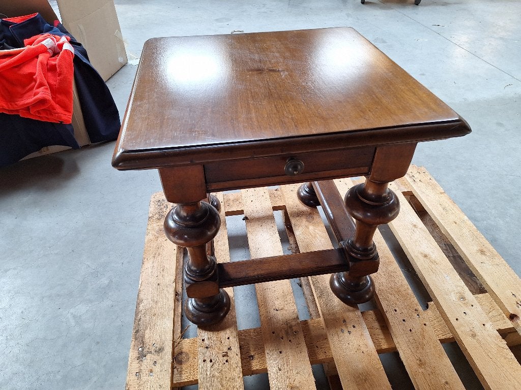 groot oud bijzet tafel met schuif, jaren 40, Ophalen