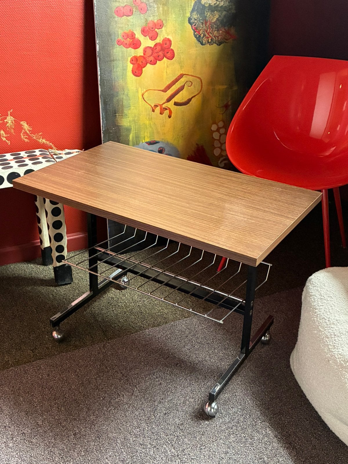 Table à journaux vintage du milieu du siècle, Maison & Meubles, Enlèvement ou Envoi, Comme neuf, Vintage