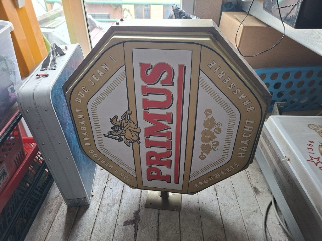 Vintage Primus Lichtreclame, Ophalen, Gebruikt, Lichtbak of (neon) lamp