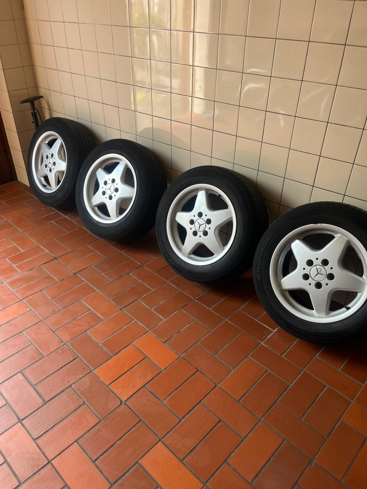 Aluminium Mercedes velgen met banden., Pneus et Jantes, 16 pouces, Véhicule de tourisme, Pneus été