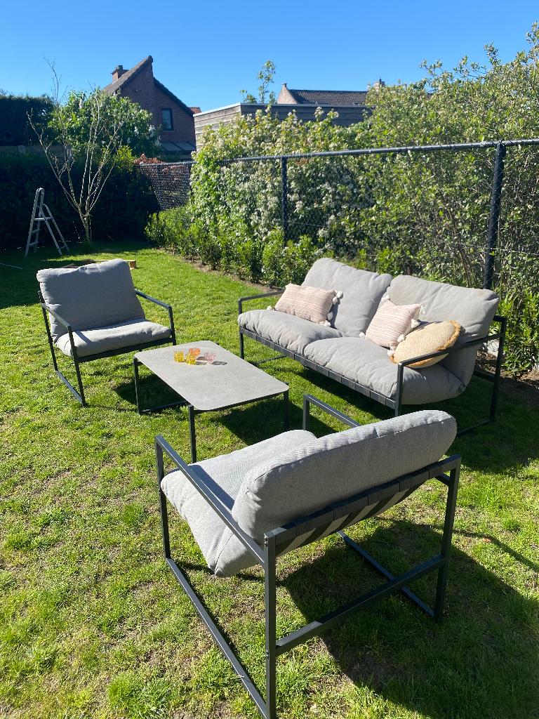 Tuinset, Tuin en Terras, Tuinsets en Loungesets, Ophalen, 4 zitplaatsen, Gebruikt, Aluminium