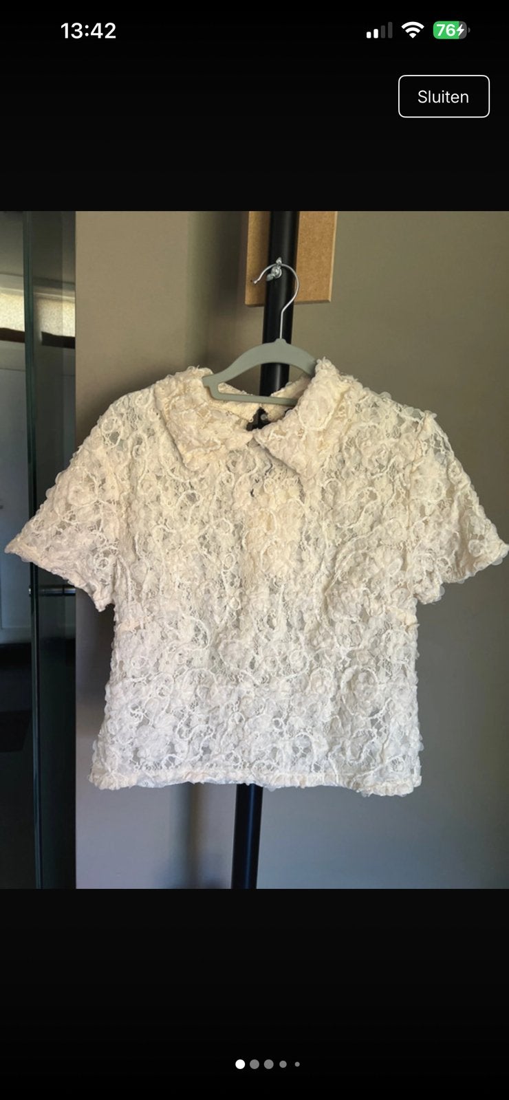ZARA Blouse blanche en dentelle à fleurs 3D, Enlèvement ou Envoi, Neuf, Taille 42/44 (L), Beige