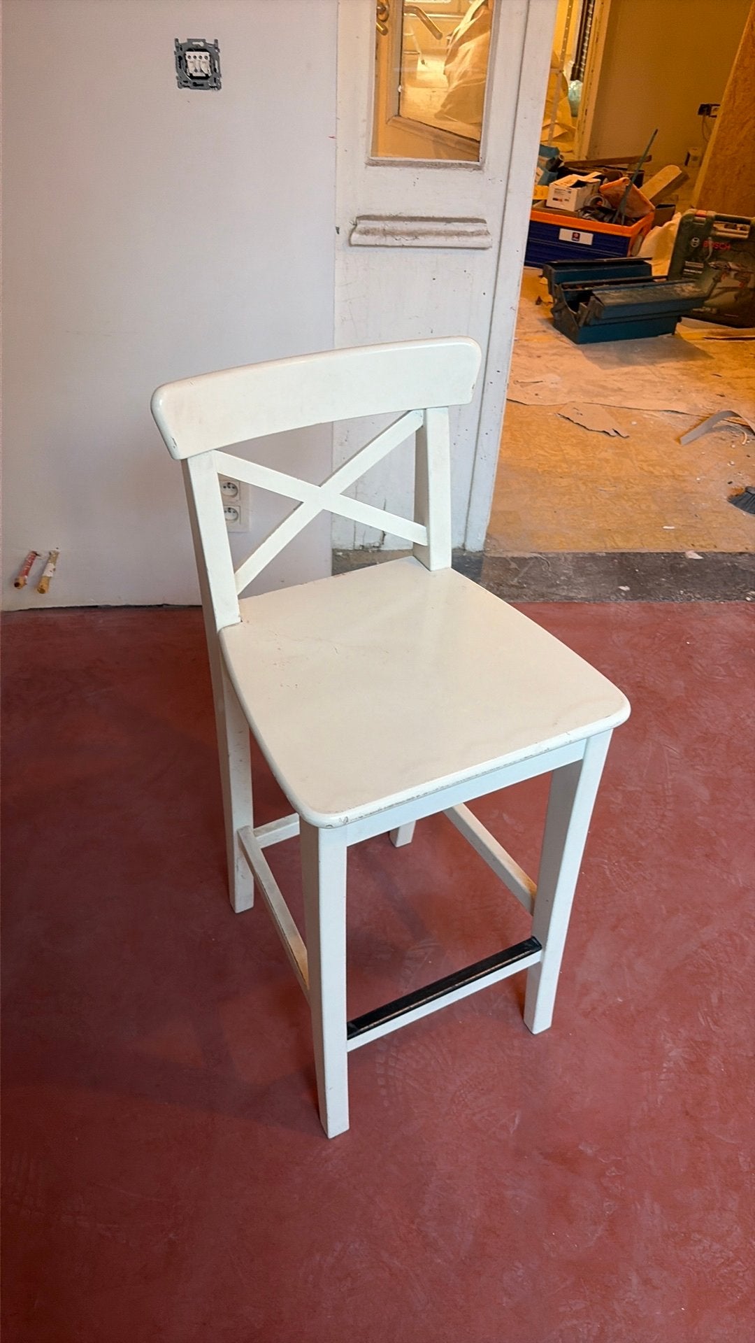 Vier hoge stoelen IKEA ingolf, Huis en Inrichting, Ophalen, Gebruikt, 60 tot 90 cm, 4 krukken