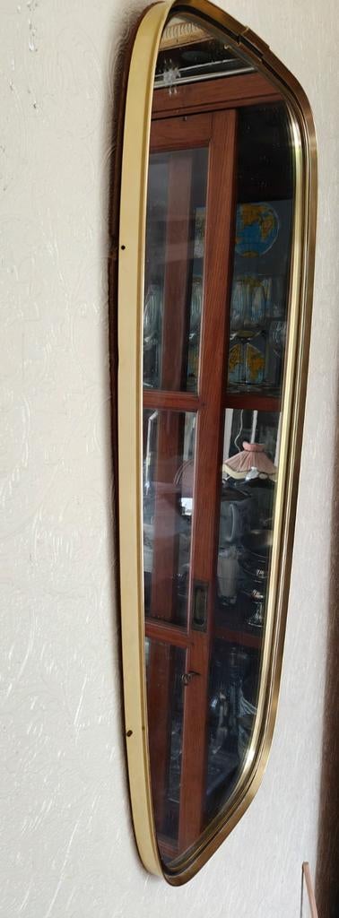 Retro muurspiegel vintage metaal 80cm hoog., Antiek en Kunst, Ophalen