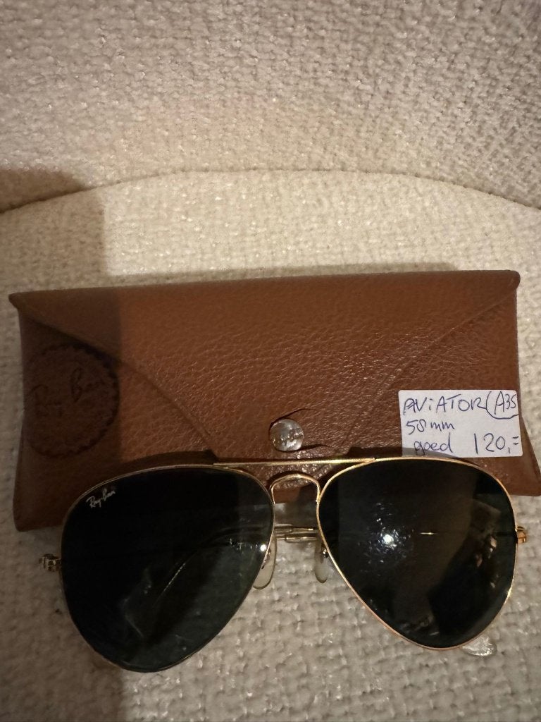 Vintage B&L Ray-Ban Aviator 58mm zonnebril A35, Enlèvement ou Envoi, Autres couleurs, Utilisé, Ray-Ban