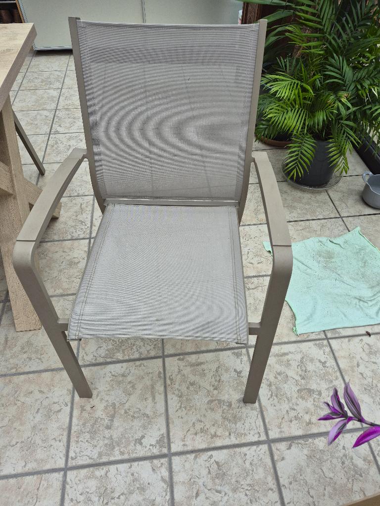 terasstoelen, Tuin en Terras, Tuinstoelen, Ophalen, Zo goed als nieuw, Aluminium, Stapelbaar