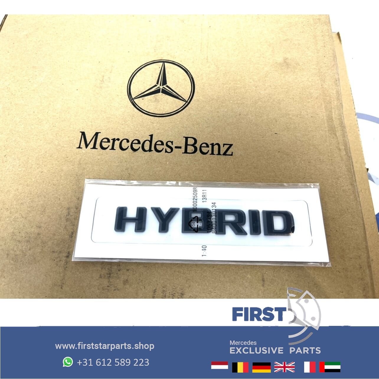 Mercedes HYBRID ACHTERKLEP BADGE origineel Mercedes HYBRIDE, Arrière, Utilisé, -, -