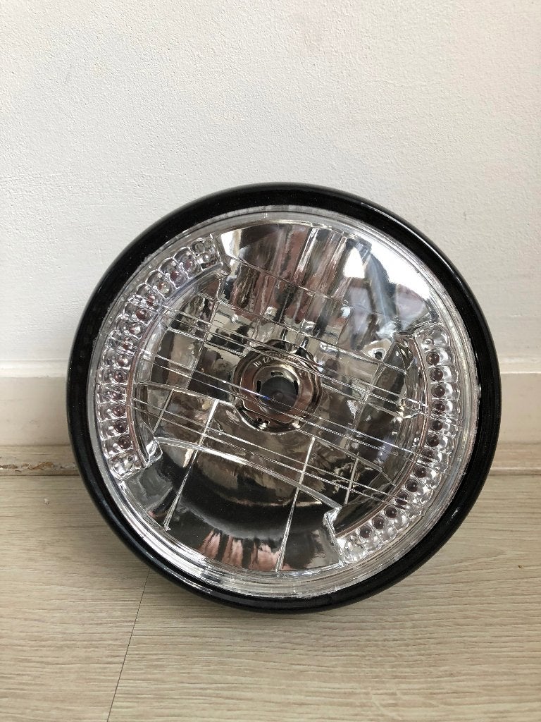 Koplamp + ingebouwde knipperlichten LED Caferacer, Bobber, Motoren, Ophalen of Verzenden