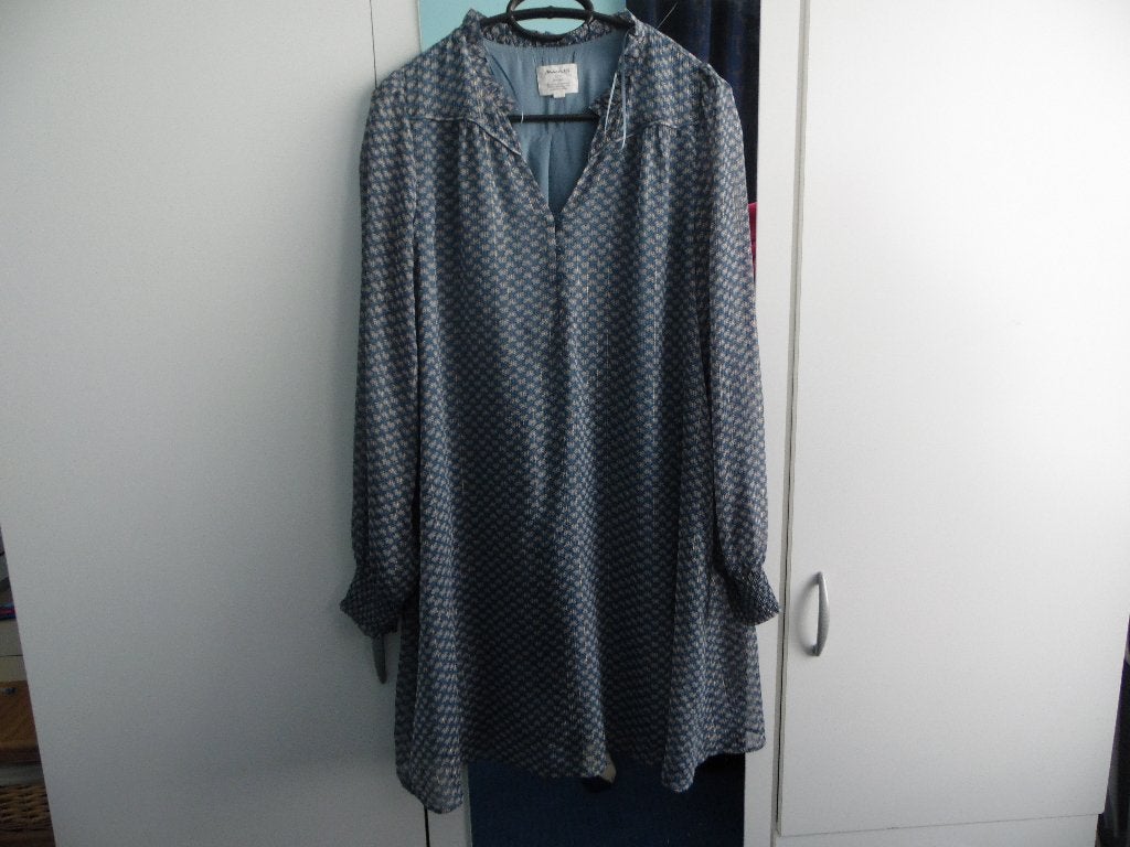 ZELFGEMAAKTE JURK 1 2 3, Maat 38/40 (M), Blauw, Ophalen of Verzenden, Zo goed als nieuw