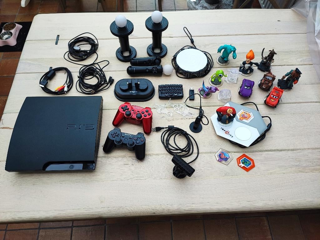 PS3 Playstation 3 Slim 320 GB + Accessoires & Games, Games en Spelcomputers, Ophalen, 320 GB, Zo goed als nieuw, Met harde schijf