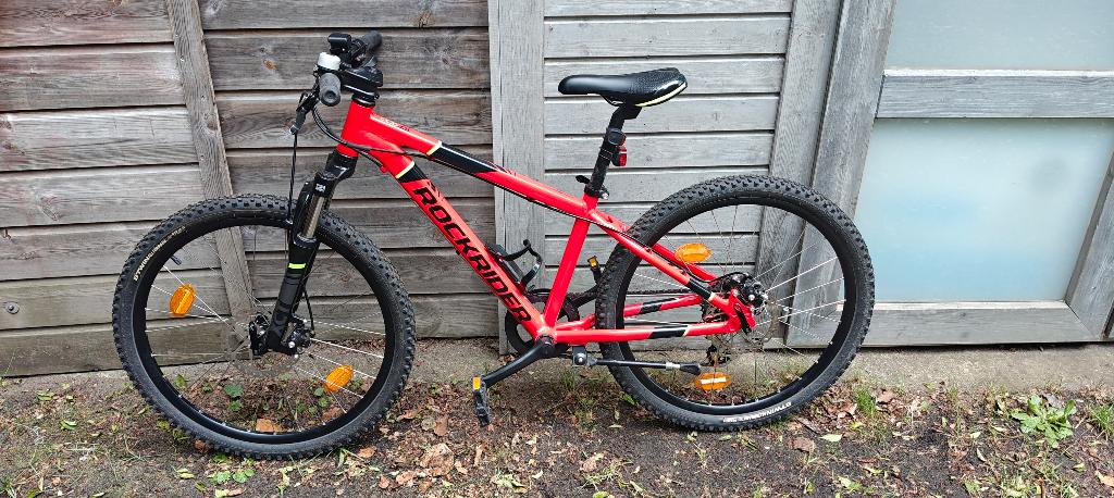 Mountainbike Rockrider Decathlon rood, Fietsen en Brommers, Ophalen, 24 inch, Versnellingen, Zo goed als nieuw