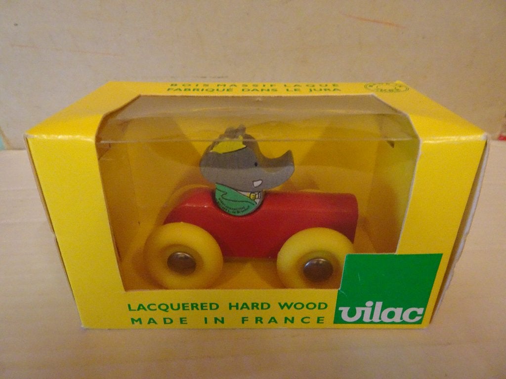 Voiture Vilac en bois  - Babar, Enlèvement ou Envoi, Autres personnages, Comme neuf, Statue ou Figurine