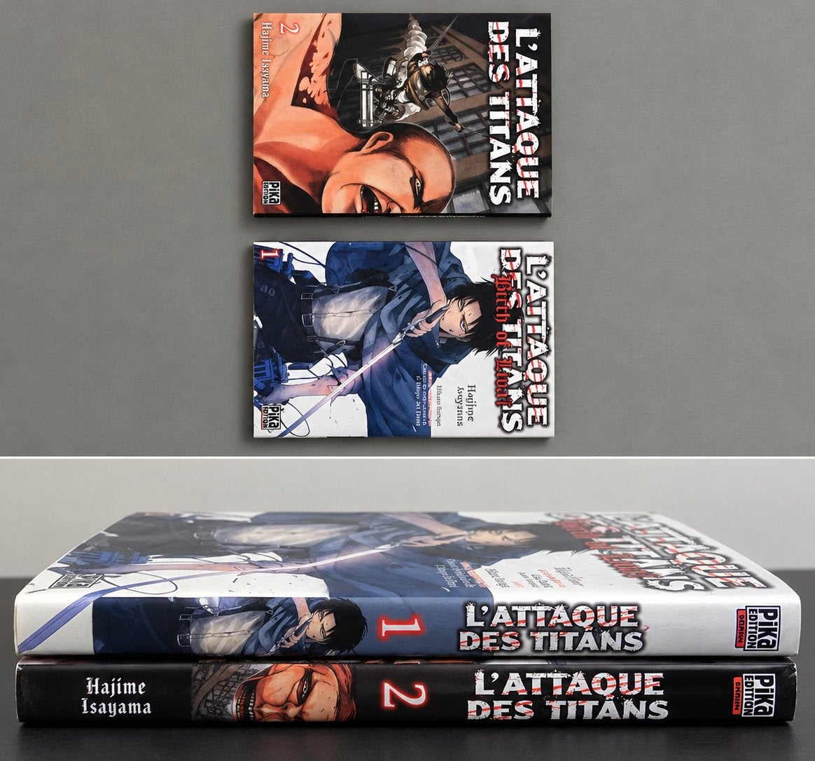 Les 2 premiers manga de l’Attaque des titans, Enlèvement, Comme neuf, Japon (Manga)