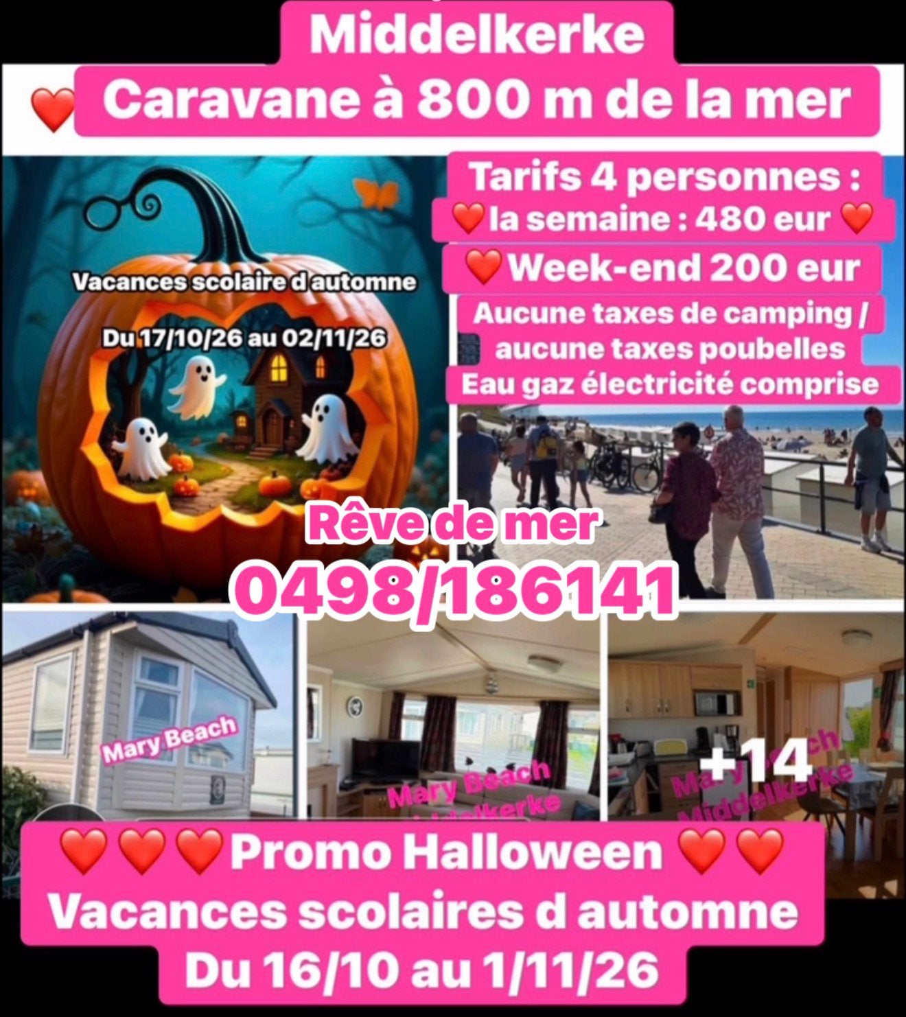 Caravane résidentielle à 800 m de la mer de Middelkerke, Caravanes & Camping, Enlèvement ou Envoi, Comme neuf