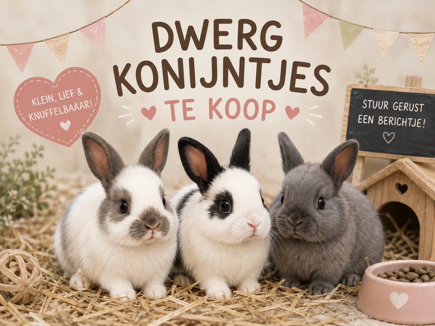 Dwerg konijntjes te koop, Dieren en Toebehoren, Konijnen, Dwerg