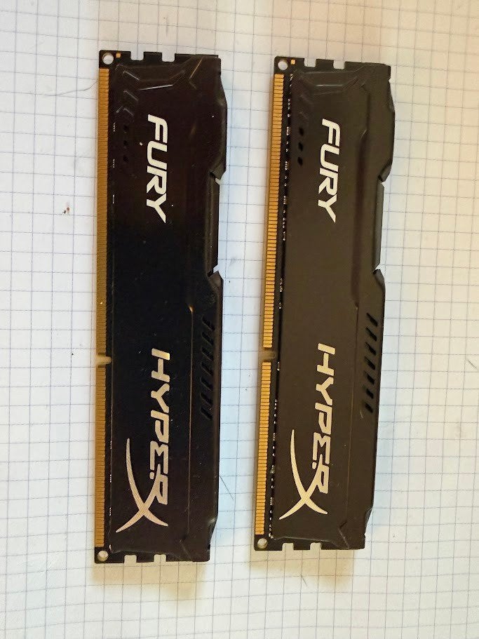 16GB RAM HyperX Fury (2x 8GB) DD3 1333mhz, Computers en Software, DDR3, Ophalen of Verzenden, Zo goed als nieuw, Desktop