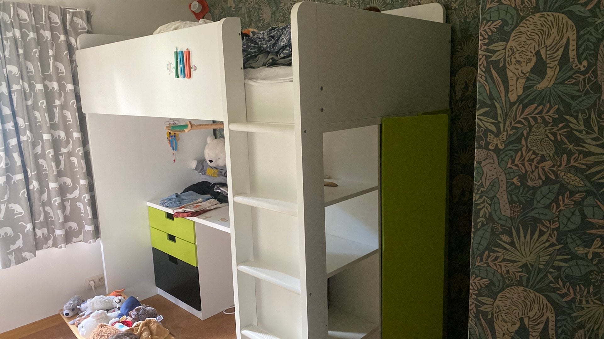 Lit mezzanine + bureau + armoire, Enlèvement, Utilisé, Lit mezzanine