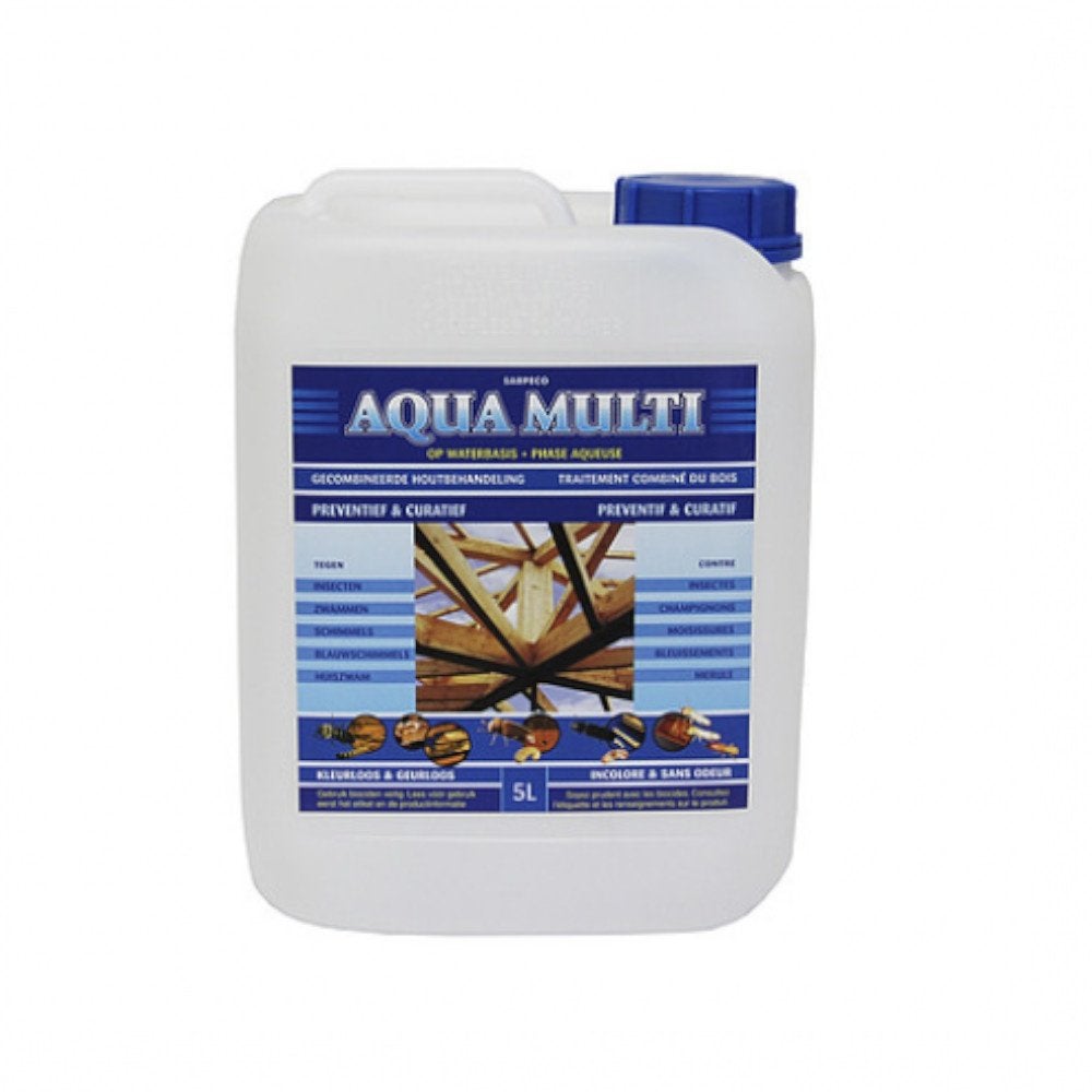 Aqua Multi houtbehandeling 5 liter  - 4 stuks beschikbaar, 5 tot 10 liter, Ophalen of Verzenden, Nieuw, Verf