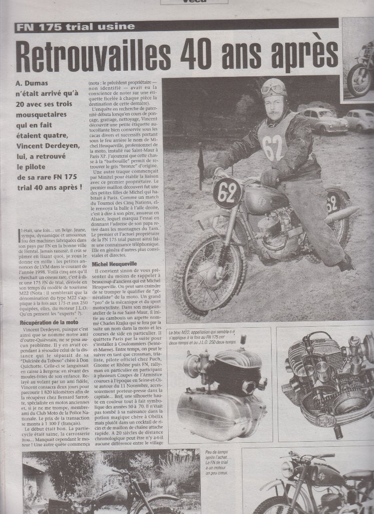 Moto FN 175 Trial usine collection, Livres, Motos, Envoi, Utilisé