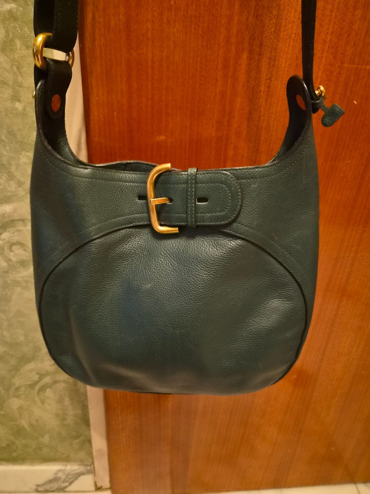Sac Authentique Delvaux Souverain Vintage – Cuir Vert Boutei, Enlèvement ou Envoi, Comme neuf, Vert, Sac à main