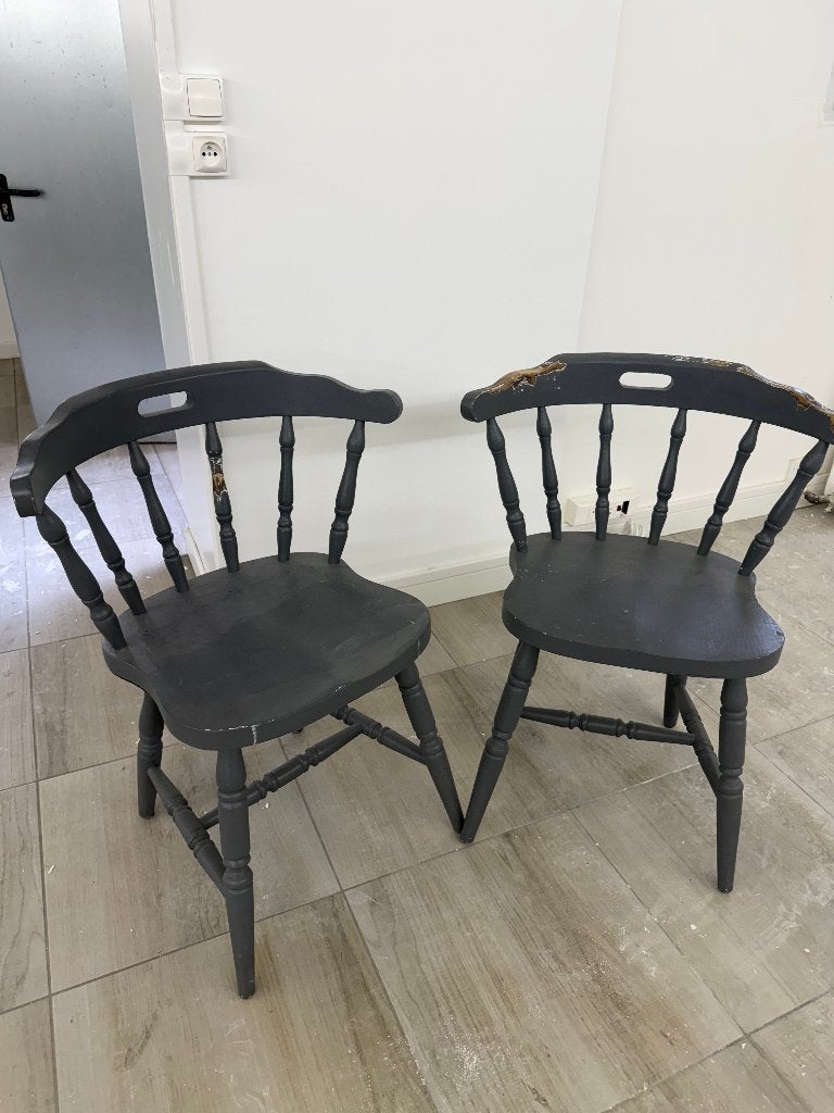 Lot de 2 chaises bistrot, Gris, Deux, Enlèvement, Utilisé