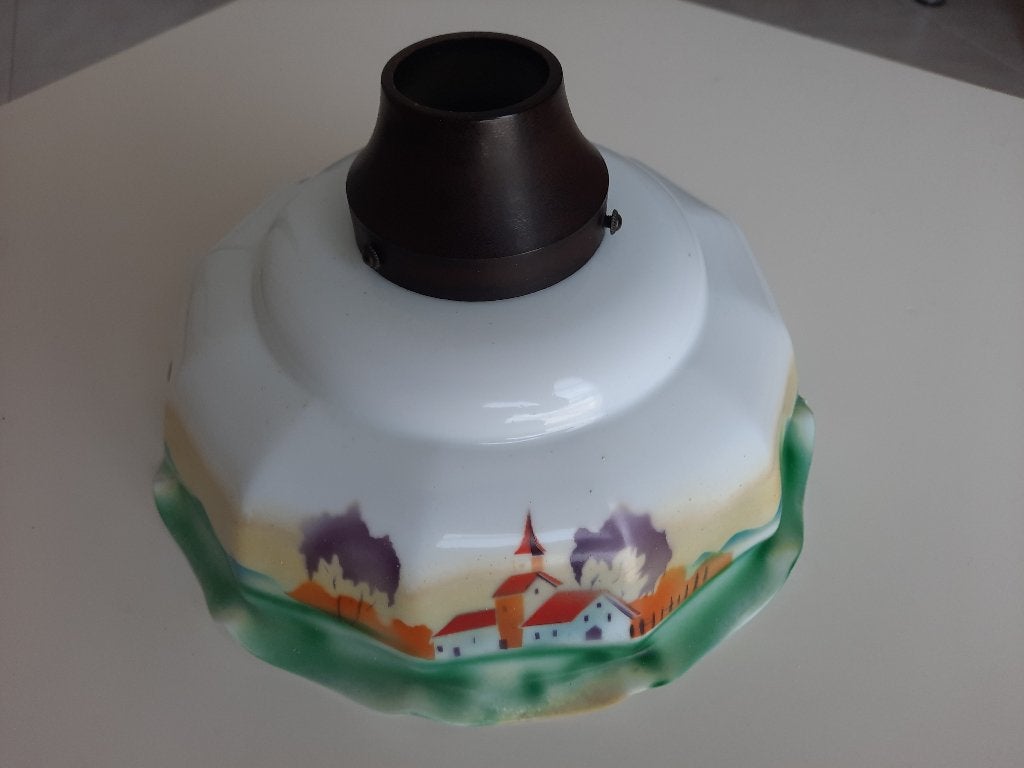 Antiek 3 glazen lampenkapjes - in perfecte staat, Antiek en Kunst, Ophalen
