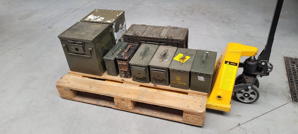 Set munitiekisten – 9 stuks – diverse maten – enkel als lot, Ophalen