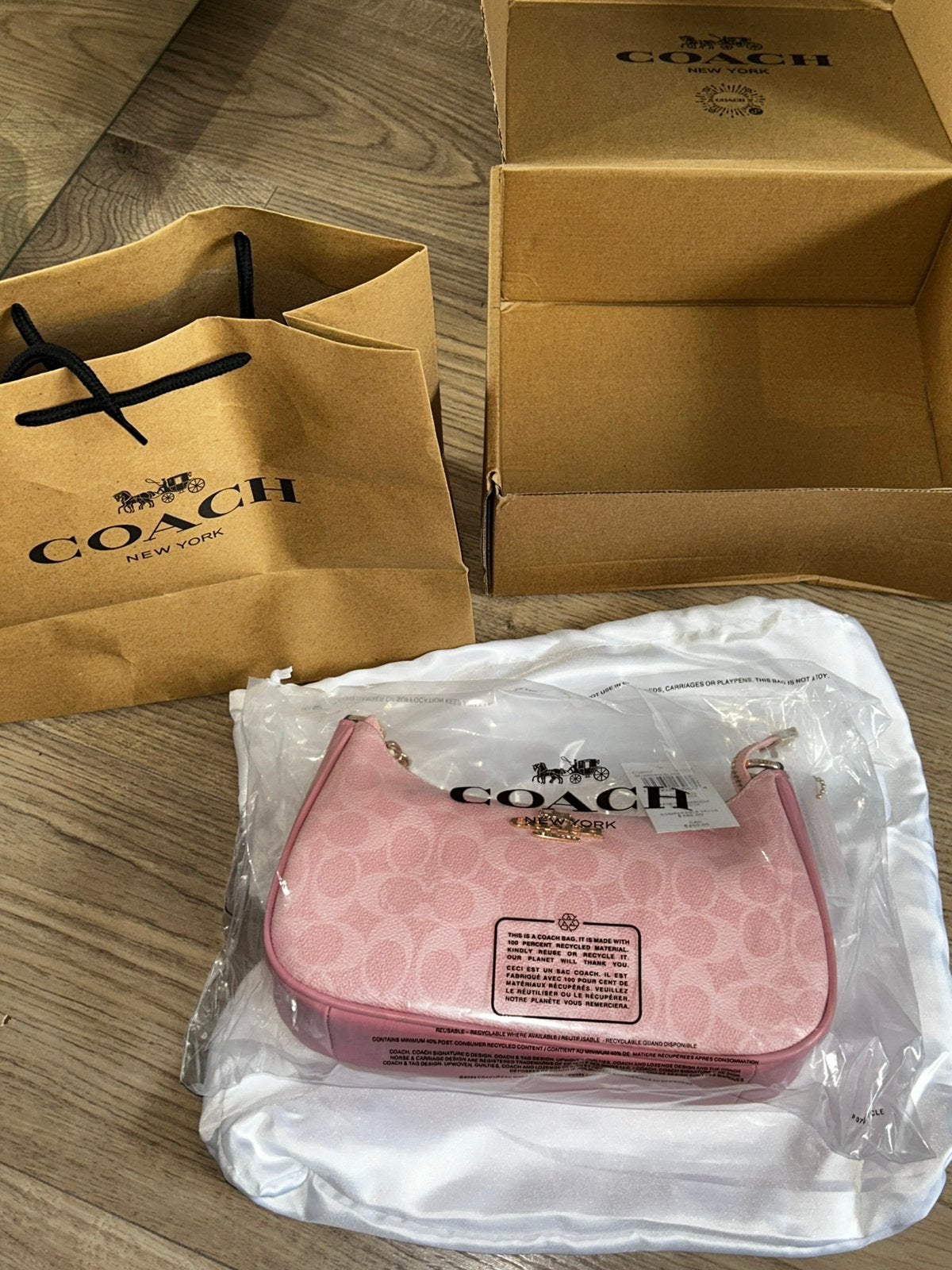 Sac Coach Teri Signature Canvas Rose Neuf Boîte + Pochon, Envoi, Comme neuf, Rose, Sac à bandoulière