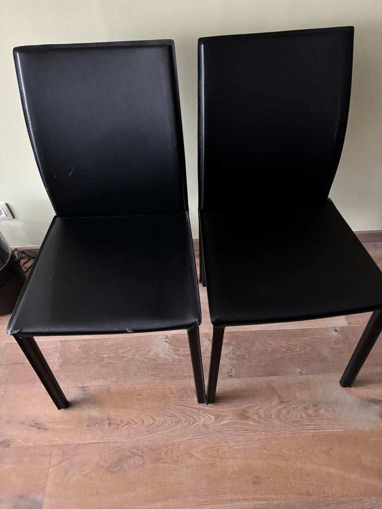 6 stoelen zwart, Huis en Inrichting, Stoelen, Ophalen, Gebruikt, Zwart