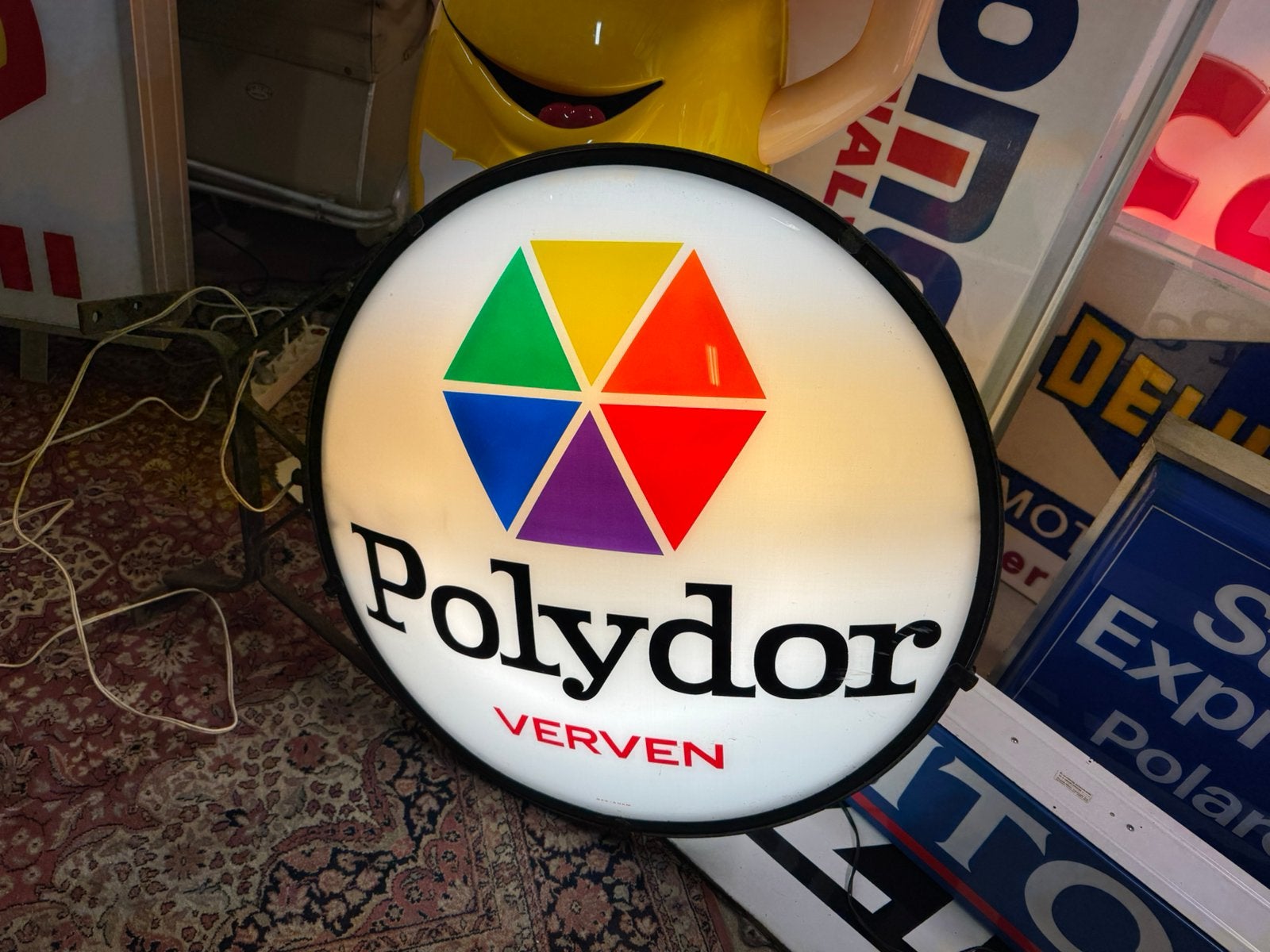 Polydor Verf oude reclame lichtbak, Ophalen, Gebruikt, ., Lichtbak of (neon) lamp