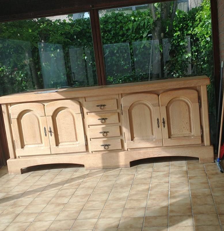 eiken dressoir, Ophalen, Met deur(en), Eikenhout, 200 cm of meer