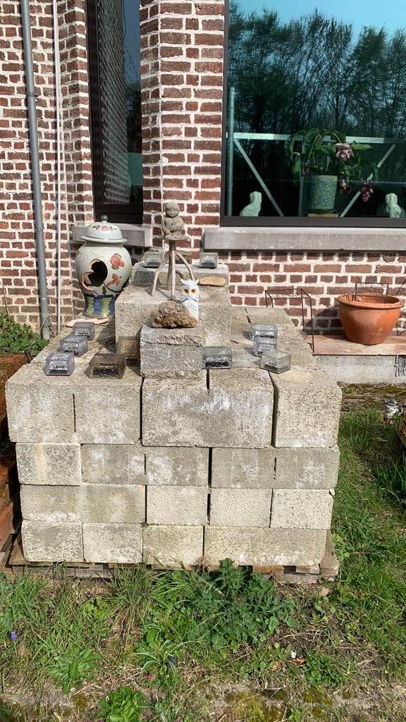 Verzameling volle cementstenen - zie foto, Ophalen, Gebruikt