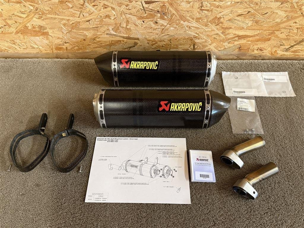 Akrapovic uitlaten dempers Kawasaki ZX-10R ZX10R 2006 2007, Motoren, Verzenden, Gebruikt
