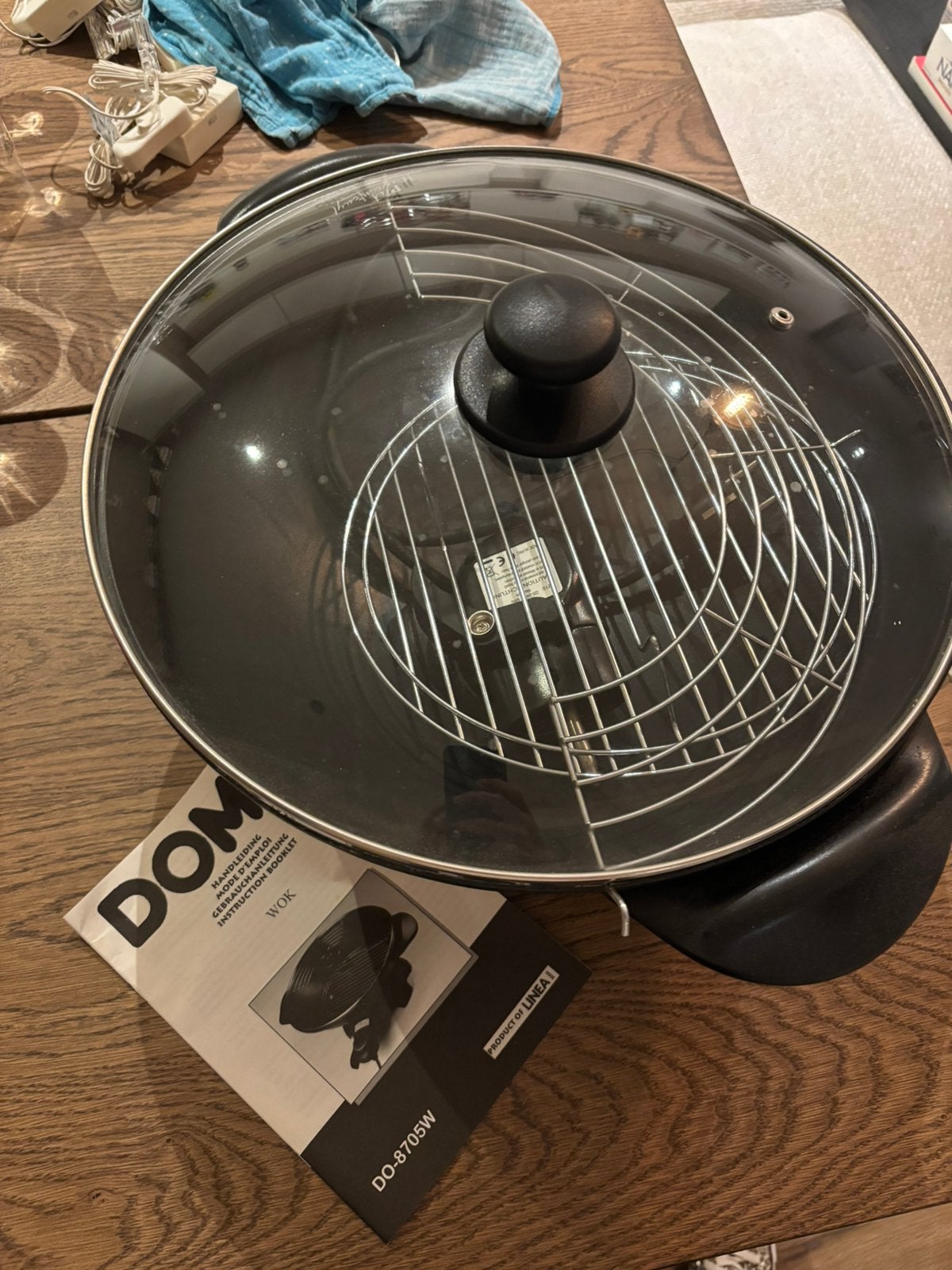 Wok électrique Domo, Autres marques, Autres types, Comme neuf, Noir