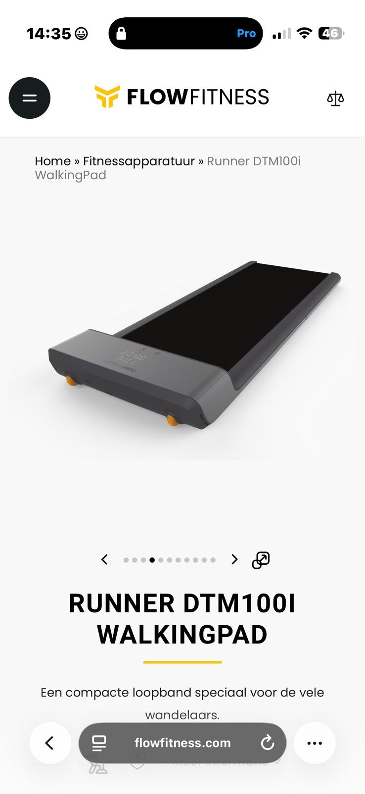 Flow fitness RUNNER DTM100I WALKINGPAD, Tickets & Billets