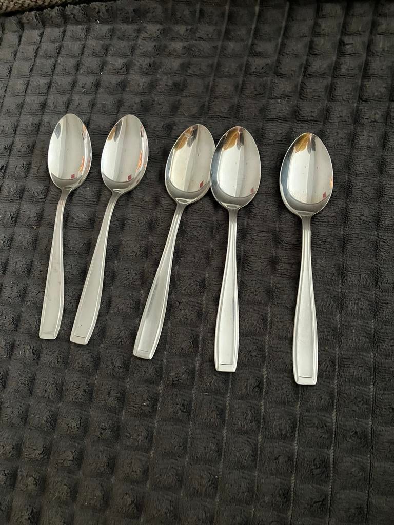 Set 5 koffielepels eternum 18/8, Ophalen of Verzenden