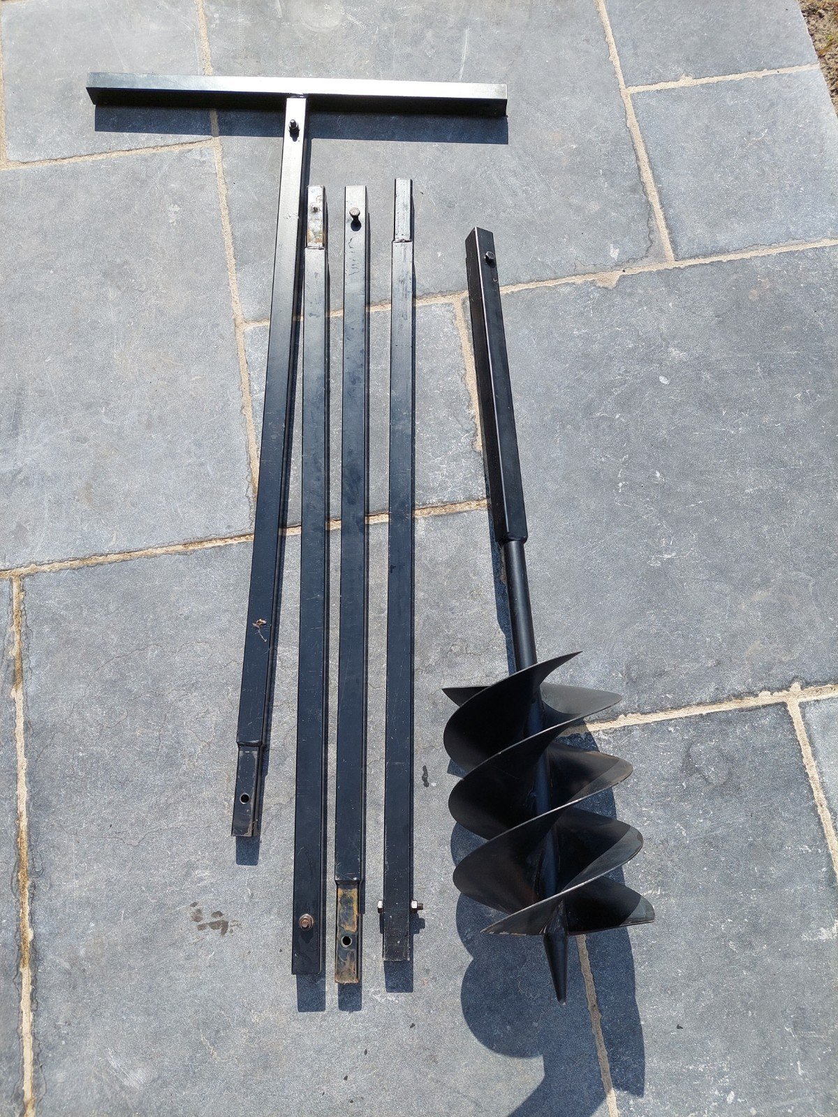 Grondboor 200mm met verlengstukken tot 5m, Tuin en Terras, Ophalen, Zo goed als nieuw, Grondboor