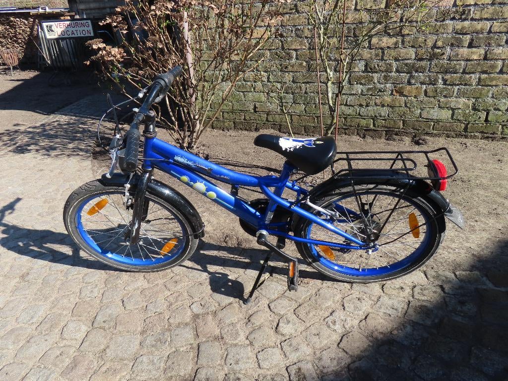 Kinderfiets jongen 20 - blauw - volledig in orde, Fietsen en Brommers, Ophalen, Gebruikt, Velgrem, Versnellingen