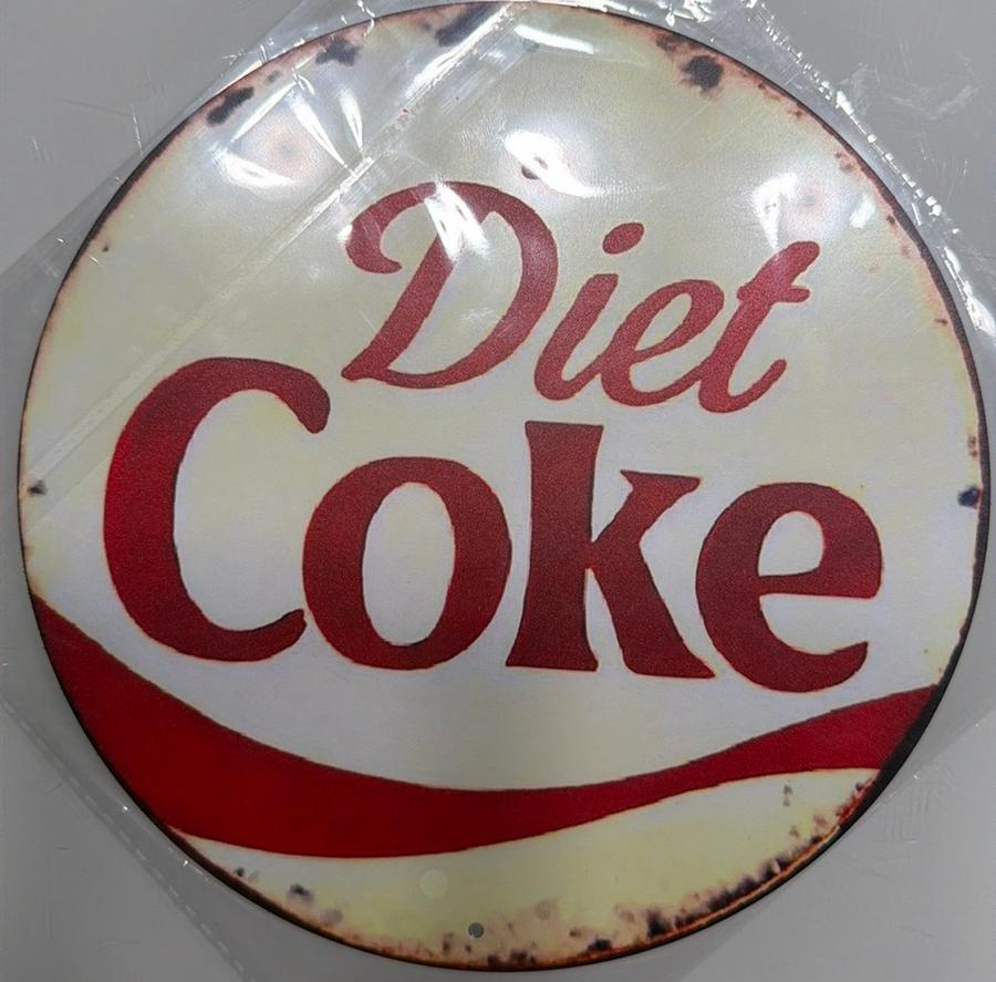 Panneau d'affichage en métal Diet Coke - Vintage Man Cave, Enlèvement ou Envoi, Comme neuf, Panneau publicitaire