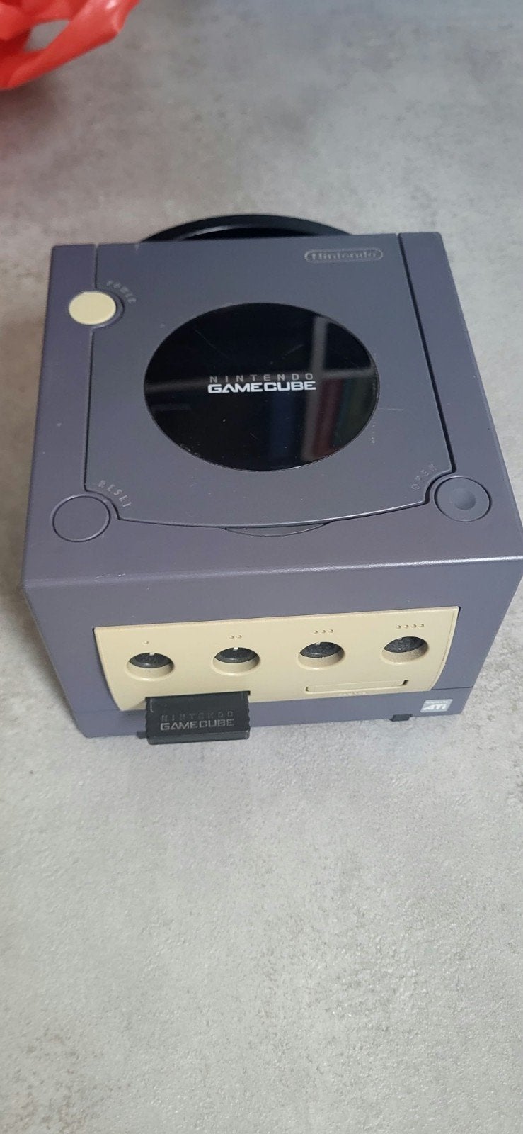 Nintendo Gamecube met aansluitkabels, zonder consoles., Games en Spelcomputers, Ophalen, Paars, Zo goed als nieuw, Zonder controller