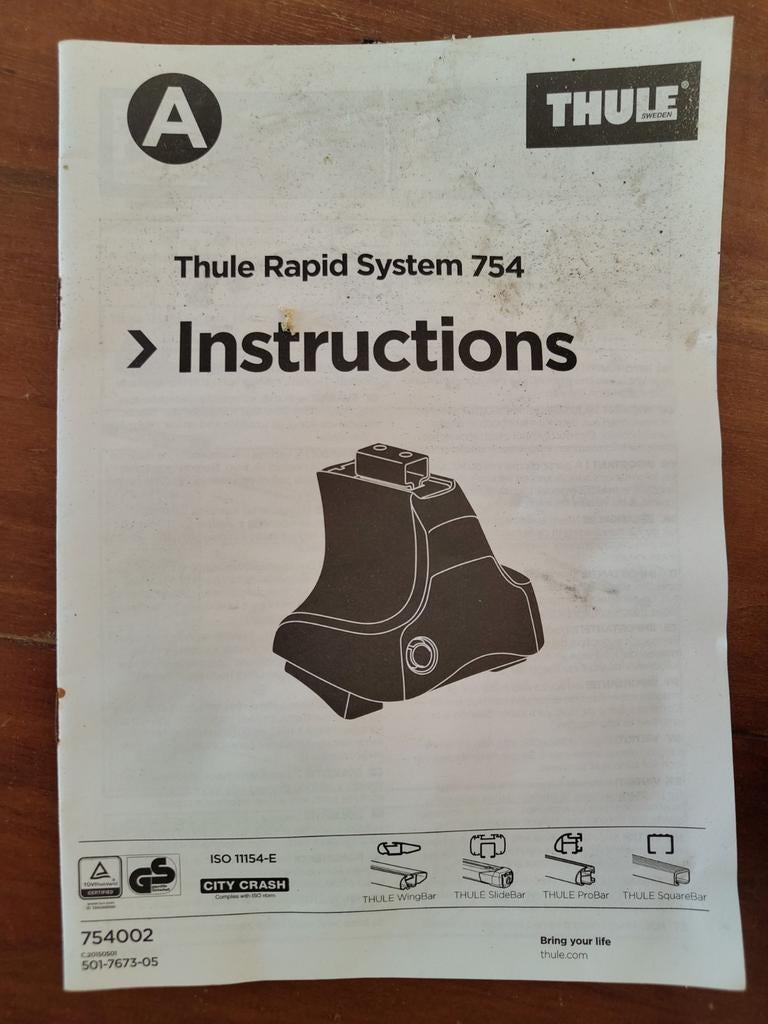 Thule rapid system 745 (met bevestigingen voor Ford Mondeo), Enlèvement, Utilisé