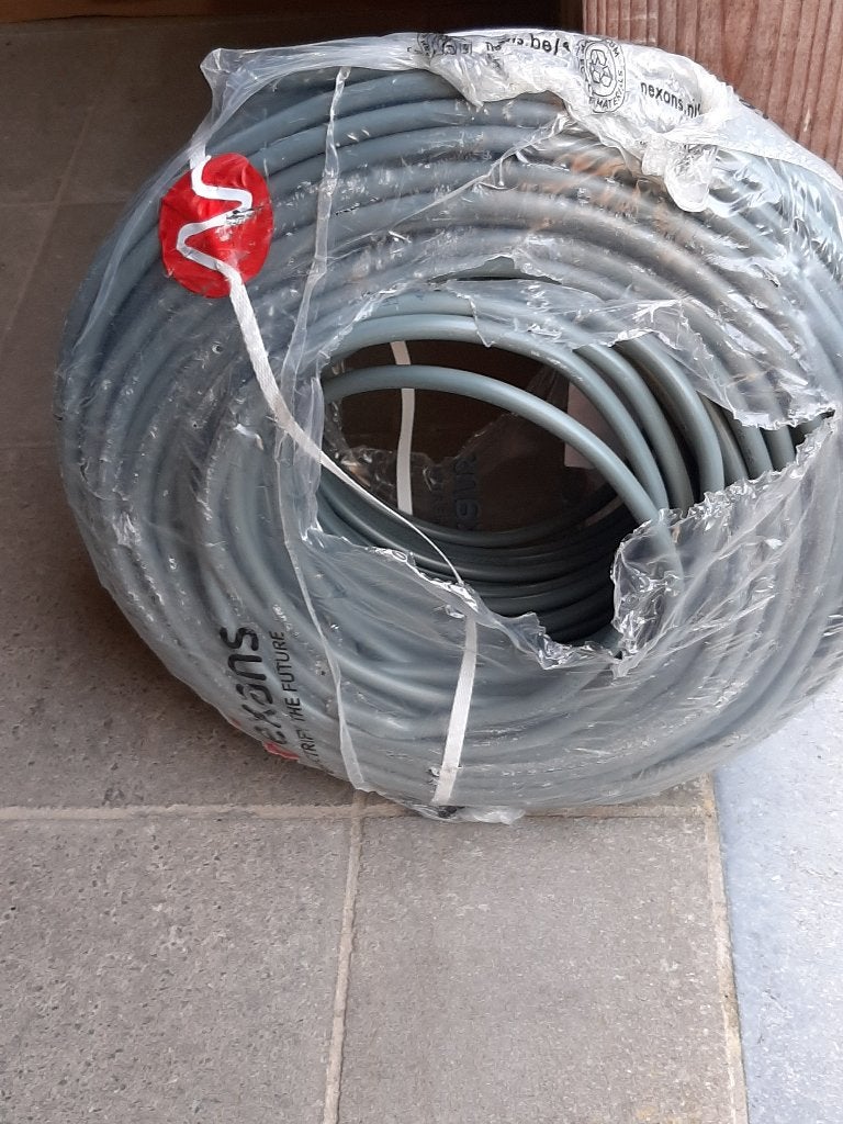 nexans 3G2,5 xvb kabel grijs 100 meter, Doe-het-zelf en Bouw, Ophalen