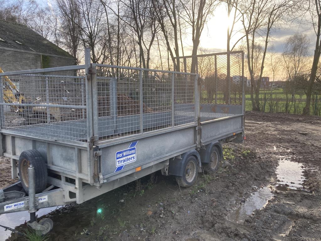 aanhangwagen dieplader, Ophalen, Gebruikt